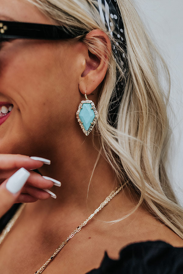 Kendra Scott Tessa Gold Drop Earrings In Light Blue Magnesite Image - 2