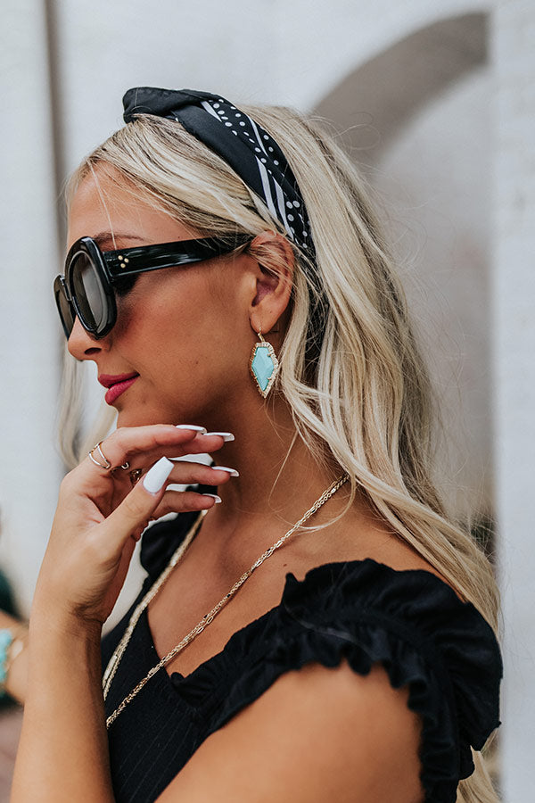 Kendra Scott Tessa Gold Drop Earrings In Light Blue Magnesite Image - 3