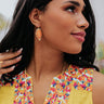 Kendra Scott Tessa Gold Drop Earrings in Papaya Mother Of Pearl Image - 1