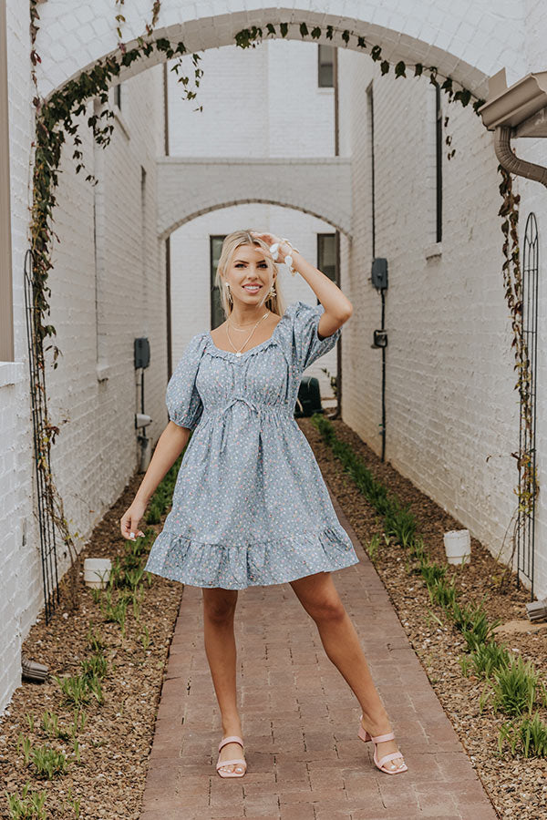 Hydrangea Season Dress In Airy Blue Image - 2