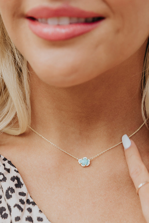 Kendra Scott Tessa Gold Small Pendant Necklace in Light Blue