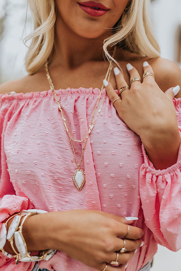 Kendra Scott Tessa Gold Multi Strand Necklace in White Mussel Image - 1