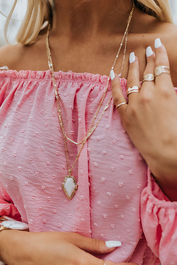 Kendra Scott Tessa Gold Multi Strand Necklace in White Mussel Image - 2