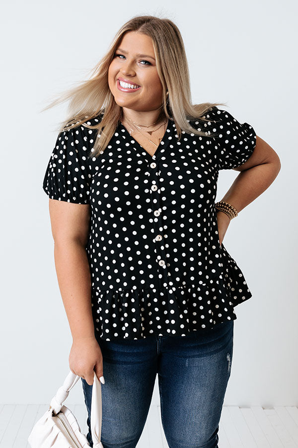 Tennessee Travels Polka Dot Top In Black Curves Image - 1