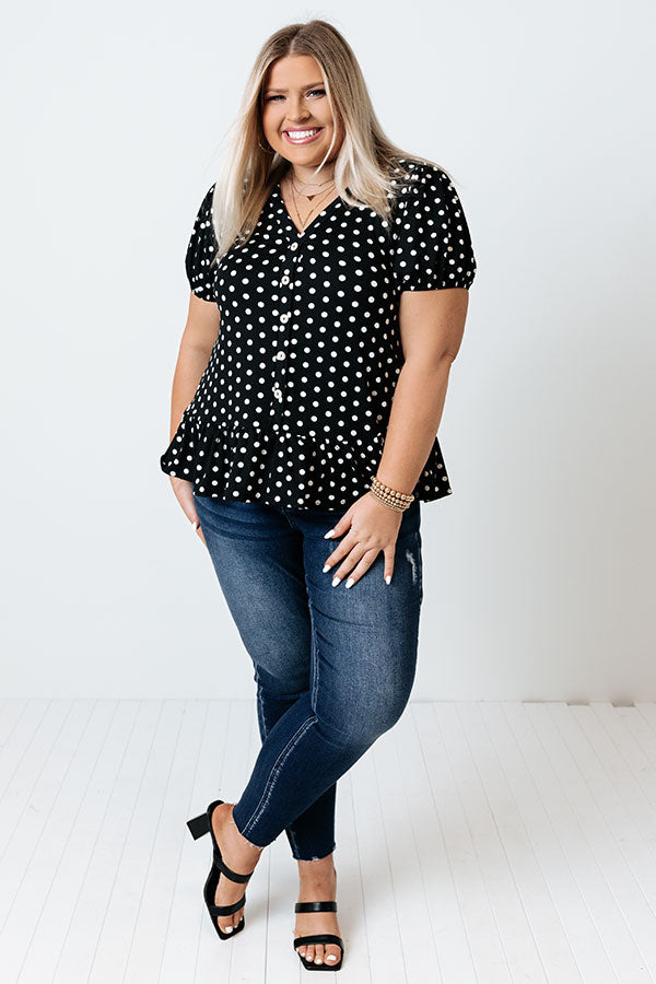 Tennessee Travels Polka Dot Top In Black Curves Image - 4