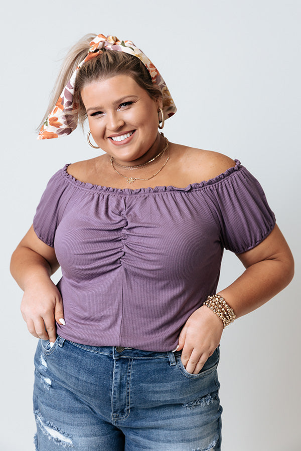 Shape Of My Heart Top In Purple    Curves Image - 1