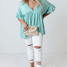 Dance It Out Babydoll Top In Aqua Curves Image - 1