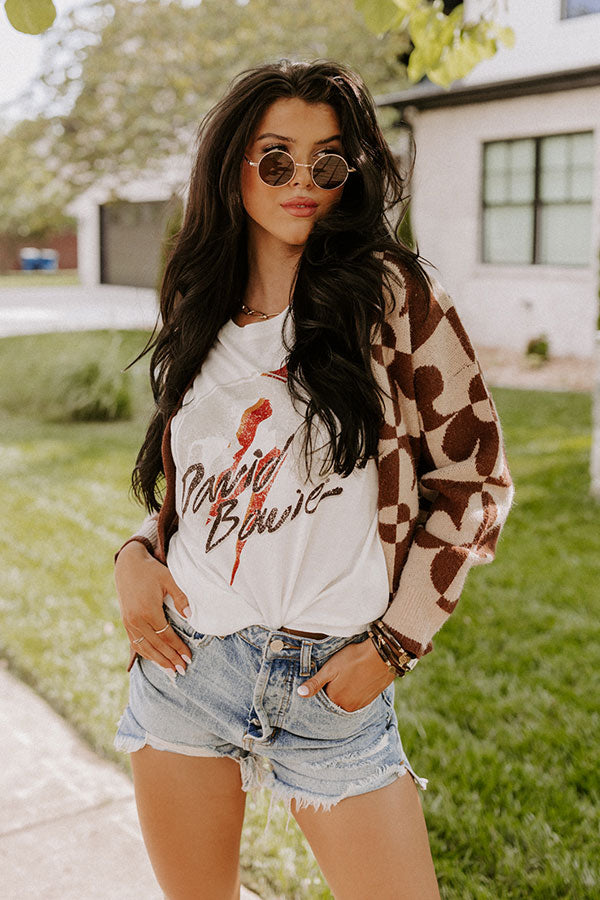 David Bowie Silhouette Vintage-Print Graphic Tee Image - 1