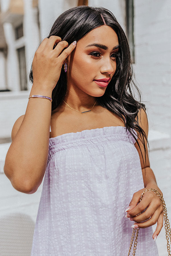 Kendra Scott Jack Adjustable Gold Chain Bracelet In Purple Crystal Image - 1