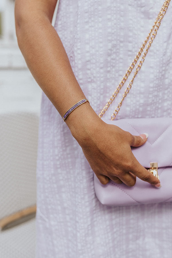 Kendra Scott Jack Adjustable Gold Chain Bracelet In Purple Crystal Image - 2