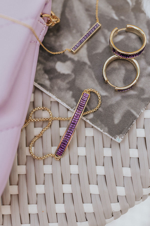 Kendra Scott Jack Adjustable Gold Chain Bracelet In Purple Crystal Image - 5