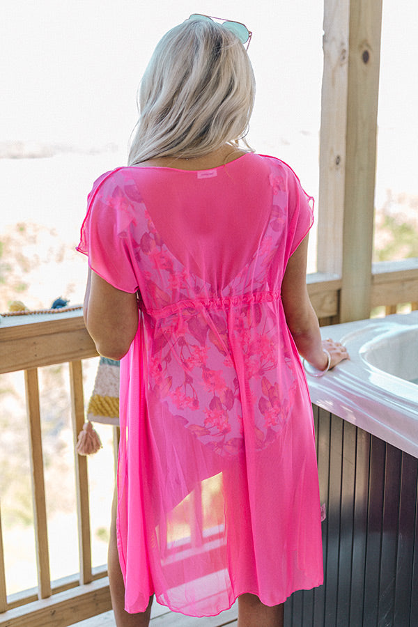 Ocean Break Mesh Cover Up in Pink Image - 5