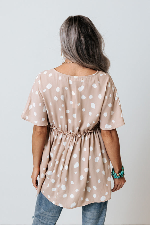 Confetti Confessions Babydoll Top In Iced Latte Image - 4