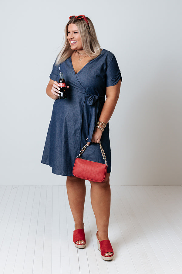 Wrapped In Forever Chambray Dress Curves Image - 1