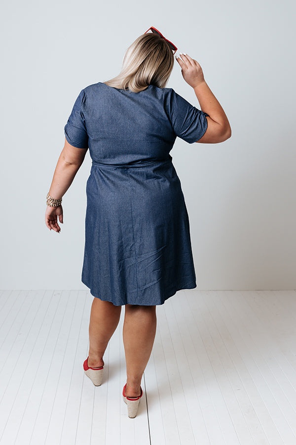 Wrapped In Forever Chambray Dress Curves Image - 4