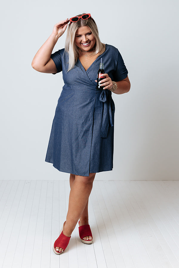 Wrapped In Forever Chambray Dress Curves Image - 2