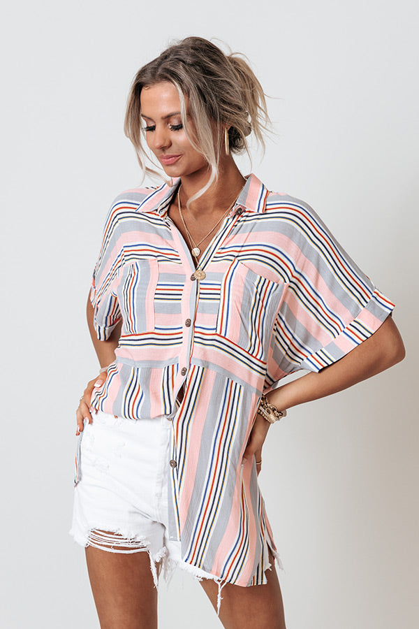 River Bend Stripe Top In Grey Image - 1