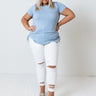 Keep Up The Good Work Top In Sky Blue Curves Image - 1