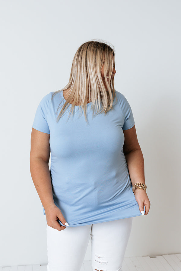 Keep Up The Good Work Top In Sky Blue Curves Image - 2