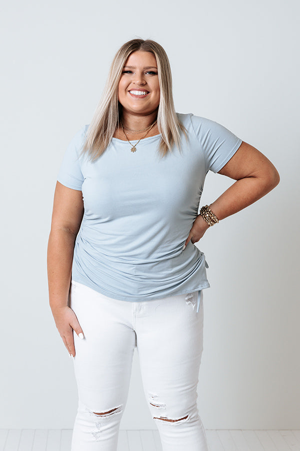 Keep Up The Good Work Top In Airy Blue Curves Image - 2