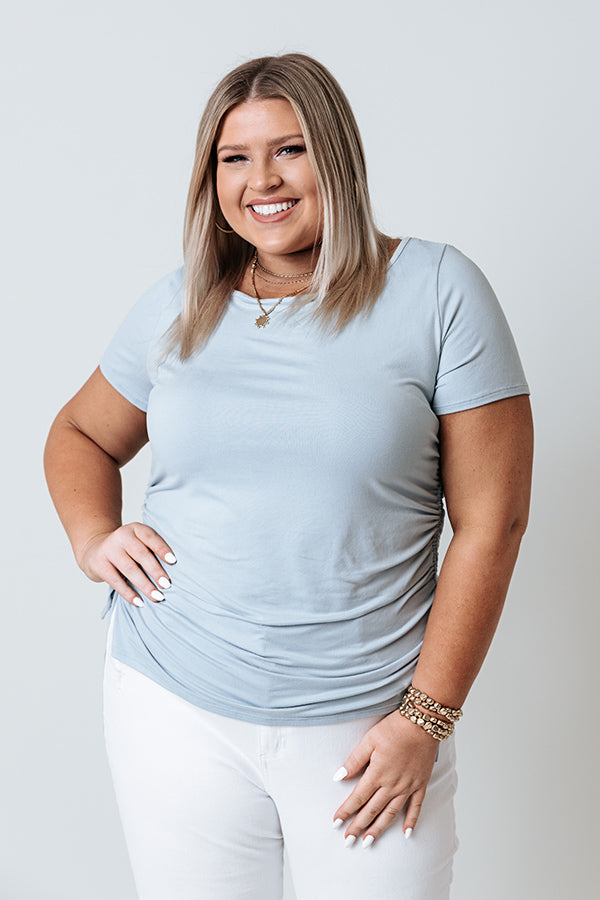 Keep Up The Good Work Top In Airy Blue Curves Image - 1