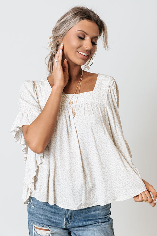 Proud Of You Floral Shift Top In Stone Image - 3