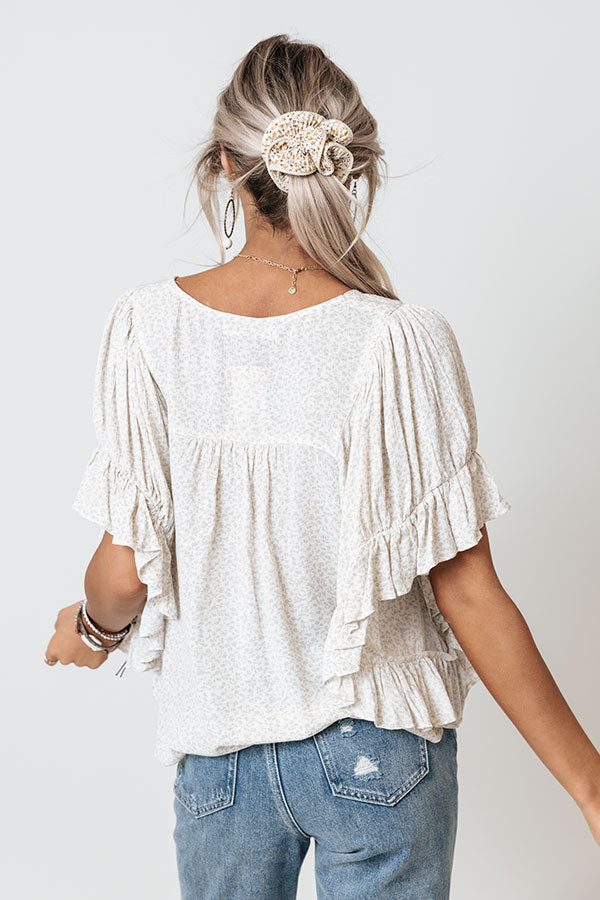 Proud Of You Floral Shift Top In Stone Image - 4