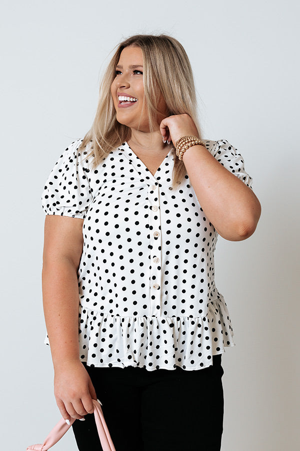 Tennessee Travels Polka Dot Top In White Curves Image - 1