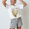 Def Leppard Leopard Distressed Oversized Graphic Tee Image - 1