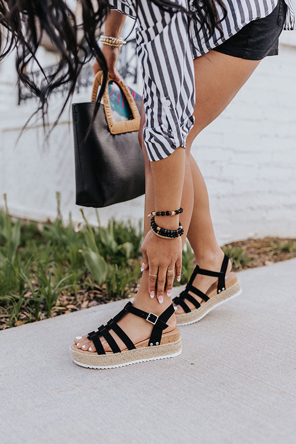 The Harlee Nubuck Espadrille in Black Image - 1