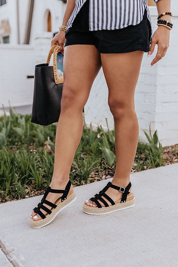 The Harlee Nubuck Espadrille in Black Image - 2