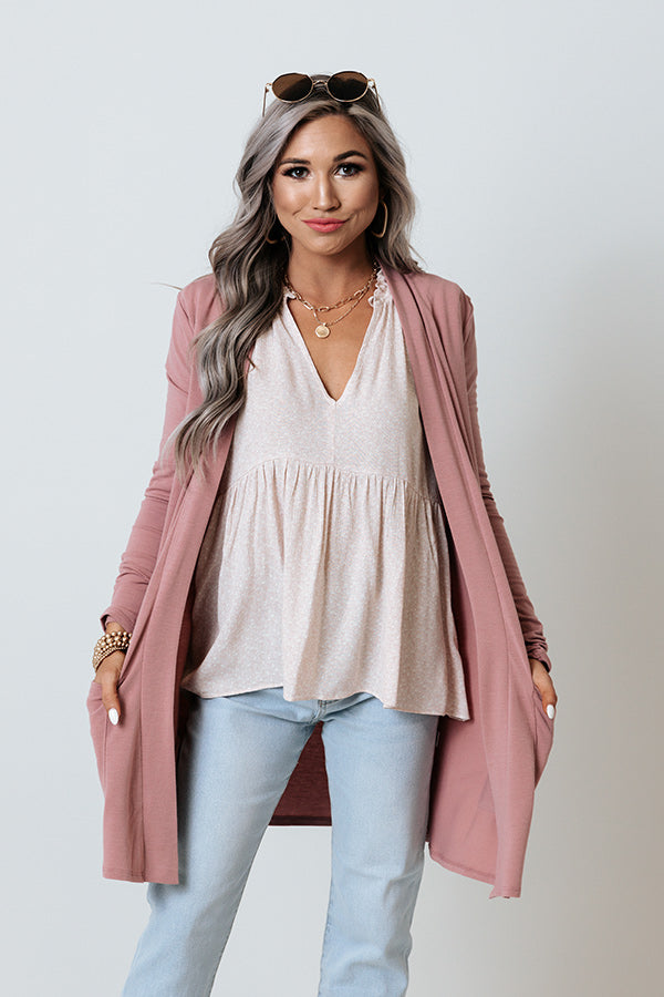 Chic Journey Cardigan In Blush Image - 2