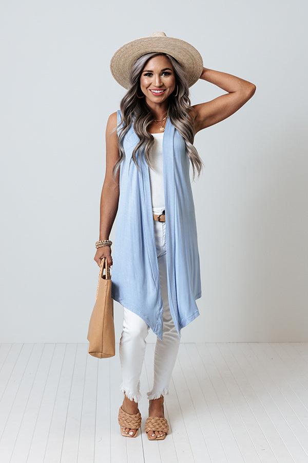 Chasing Fame Cardigan In Sky Blue Image - 2