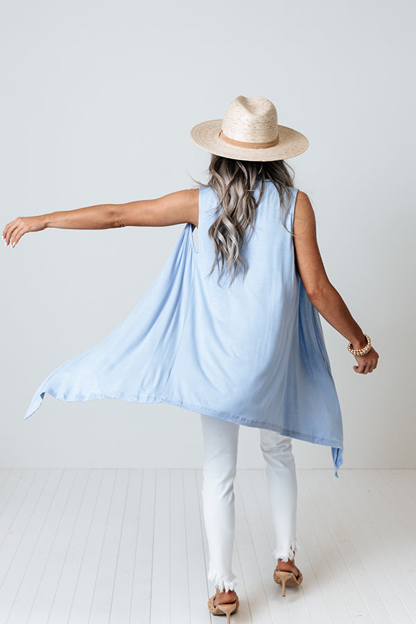 Chasing Fame Cardigan In Sky Blue Image - 3