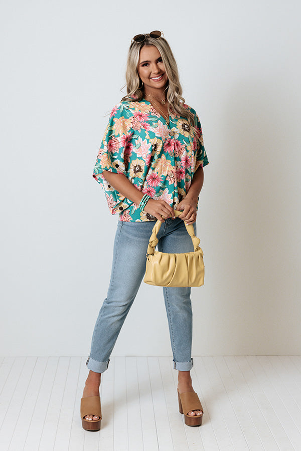 Summer Pop Floral Overlay In Turquoise Image - 5