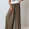 Summer In Malibu Pleated Pants In Martini Olive Image - 1
