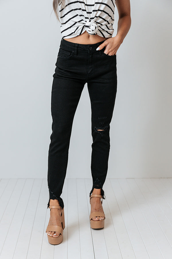 KanCan The Emory High Waist Distressed Ankle Skinny In Black Image - 3