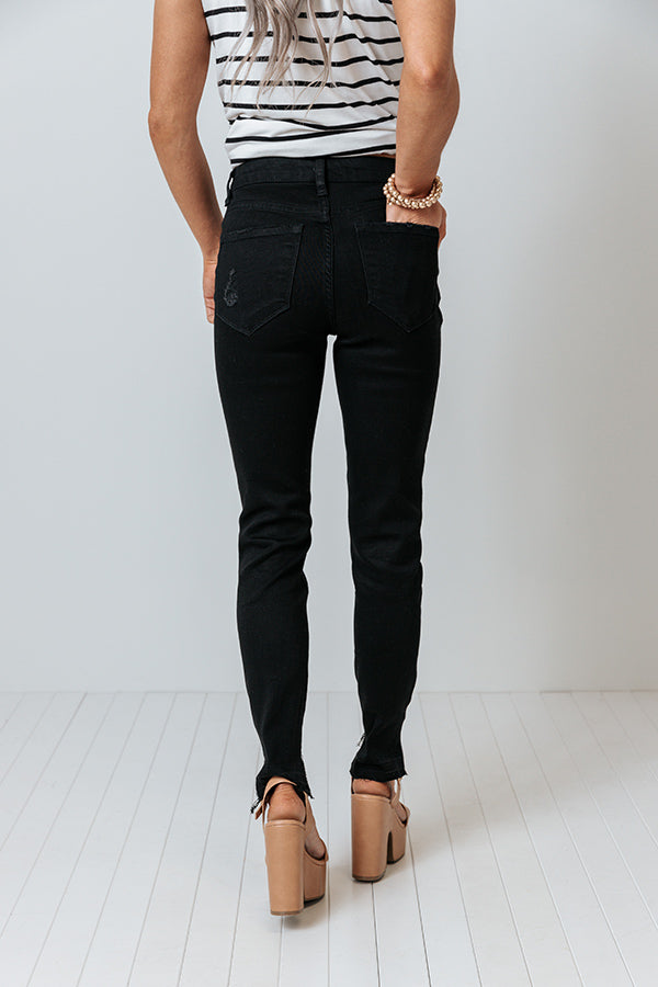 KanCan The Emory High Waist Distressed Ankle Skinny In Black Image - 4