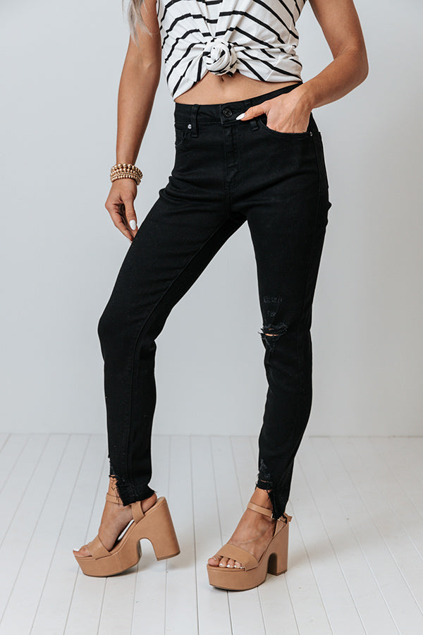 KanCan The Emory High Waist Distressed Ankle Skinny In Black Image - 2