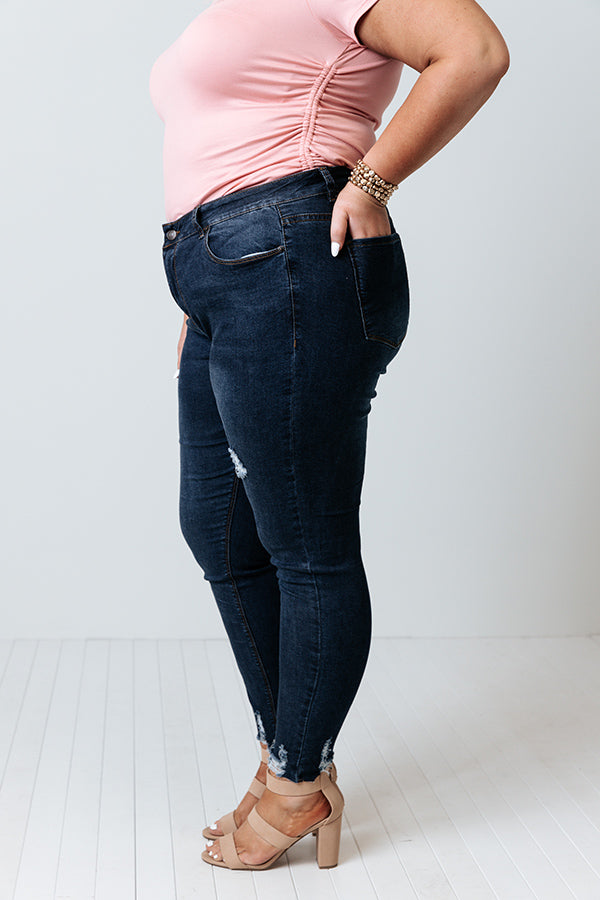 The Viv High Waist Skinny In Dark Wash Curves Image - 3