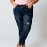 The Viv High Waist Skinny In Dark Wash Curves Image - 1