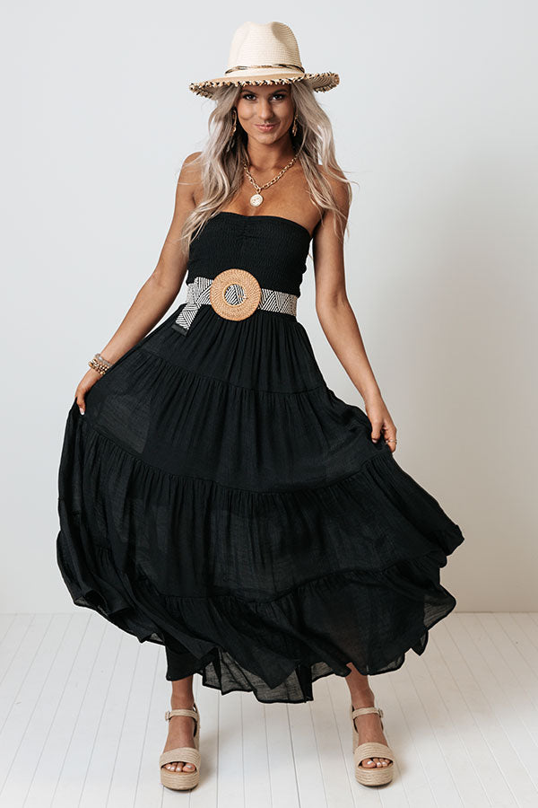 Coronado Crush Smocked Midi In Black Image - 2