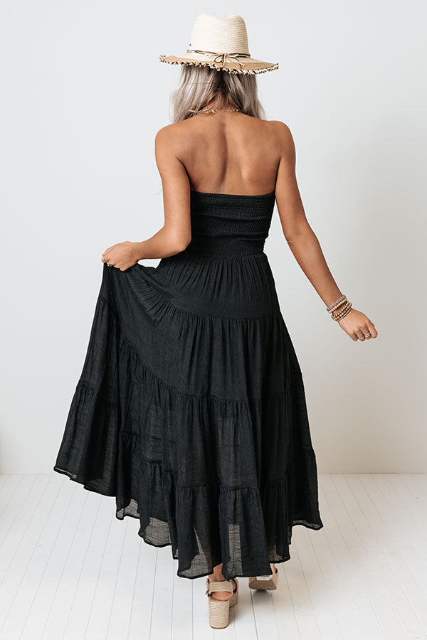 Coronado Crush Smocked Midi In Black Image - 4