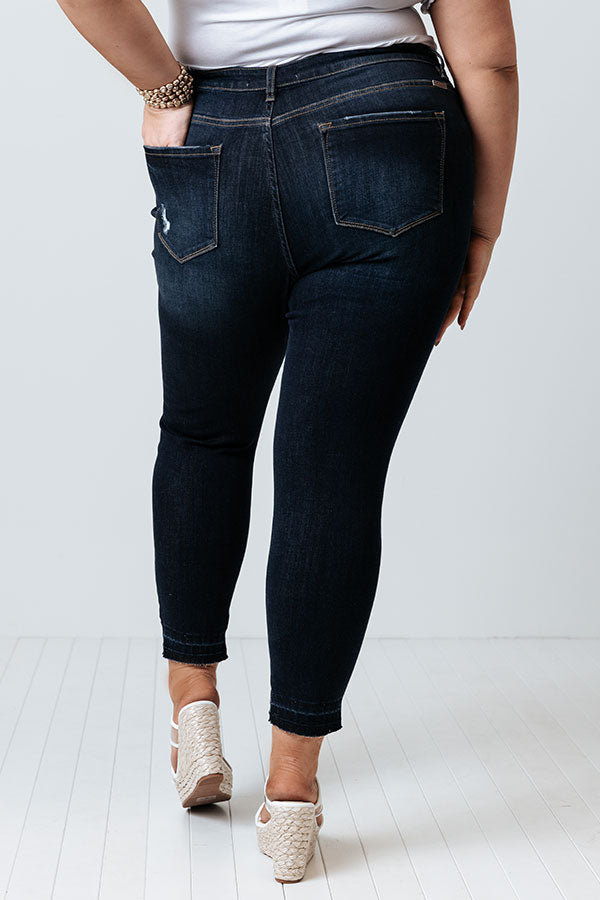 KanCan The Emory High Waist Distressed Ankle Skinny In Dark Wash   Curves Image - 4