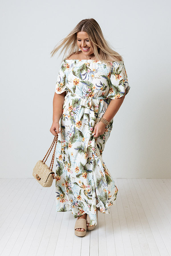 Santa Rosa Sunset Floral Maxi In Cream Curves Image - 1