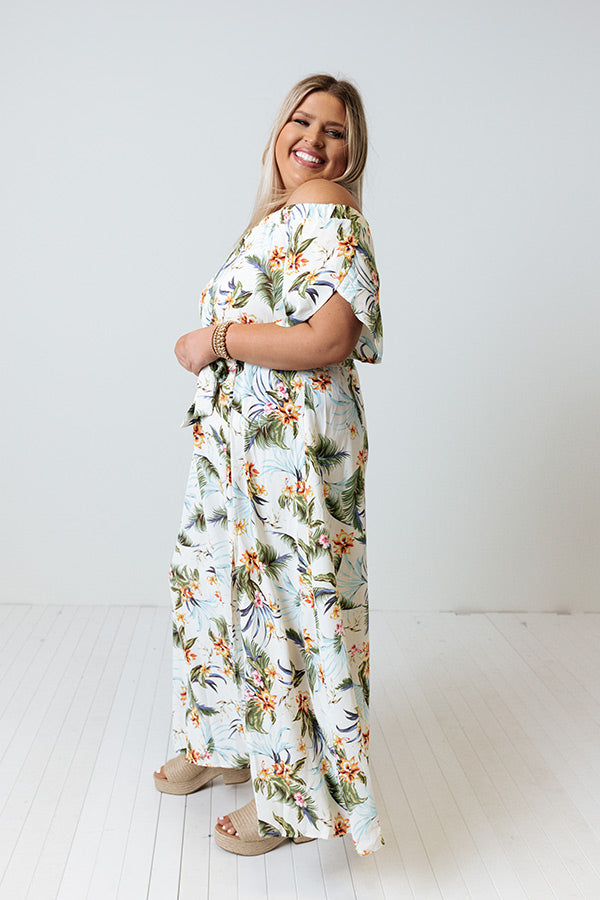 Santa Rosa Sunset Floral Maxi In Cream Curves Image - 4