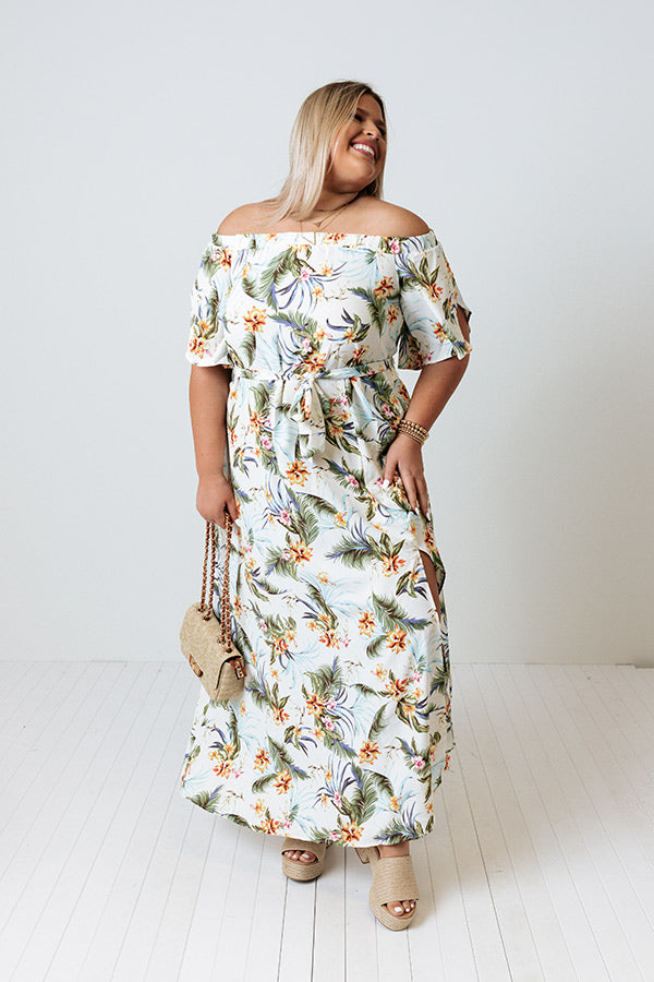Santa Rosa Sunset Floral Maxi In Cream Curves Image - 2