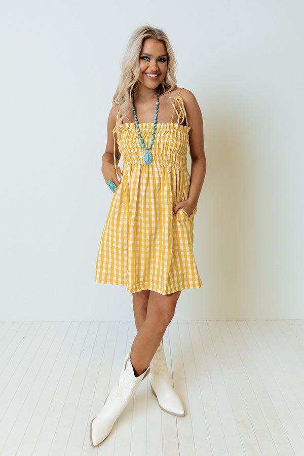 Waterloo Gingham Dress In Yellow • Impressions Online Boutique