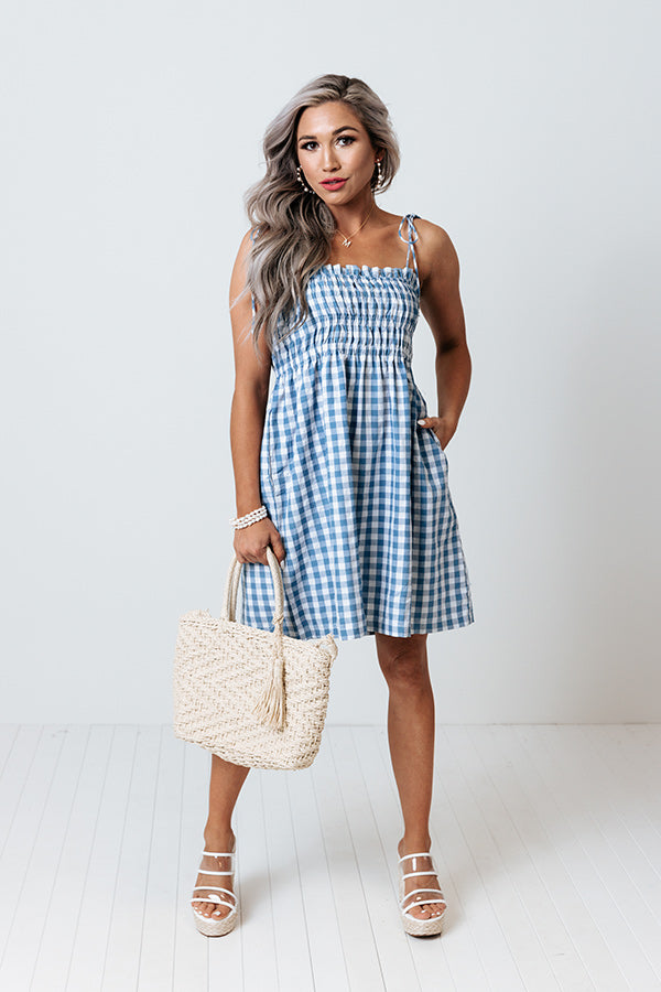 Waterloo Gingham Dress In Blue • Impressions Online Boutique
