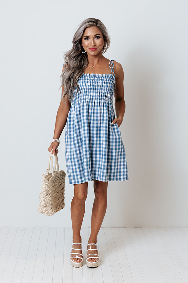 Waterloo Gingham Dress In Blue • Impressions Online Boutique